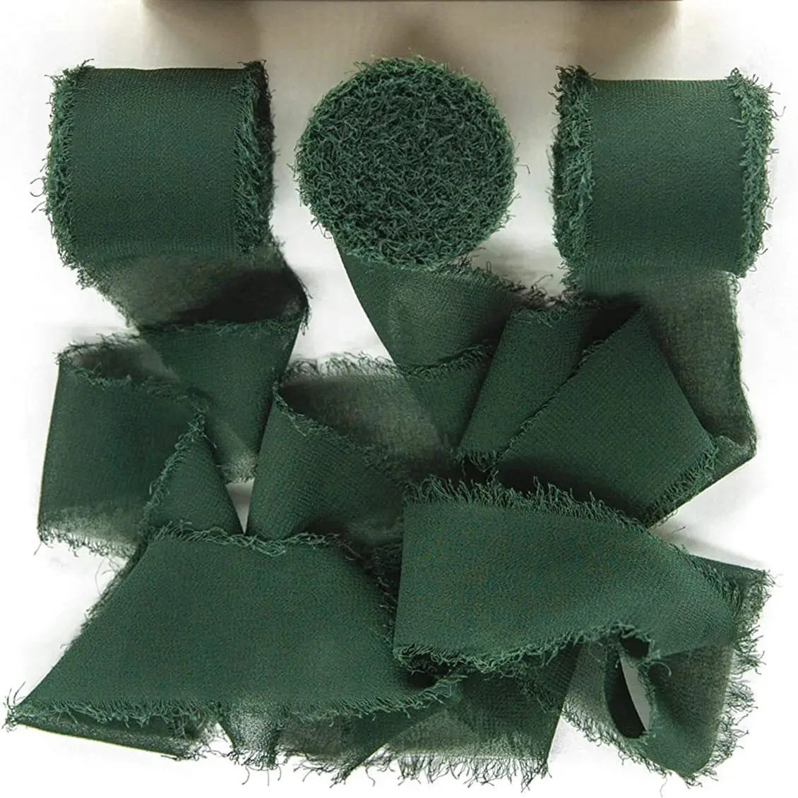 3 Roll/set 5m Frayed Edged Satin Handmade Chiffon Silk Ribbon For Wedding Invitation Bouquets Birthday Party DIY Decoration Gift