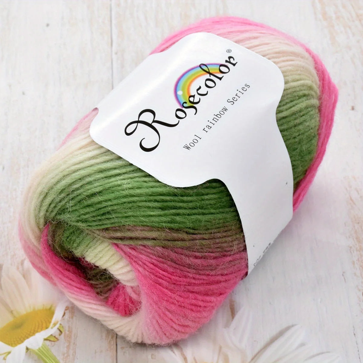 6pcs 100% Wool Yarn Rainbow Crochet Yarn Knitting Crocheting Scarf Hand-Woven Knitted Soft Cashmere Woolen Yarn for 1.76oz/pc