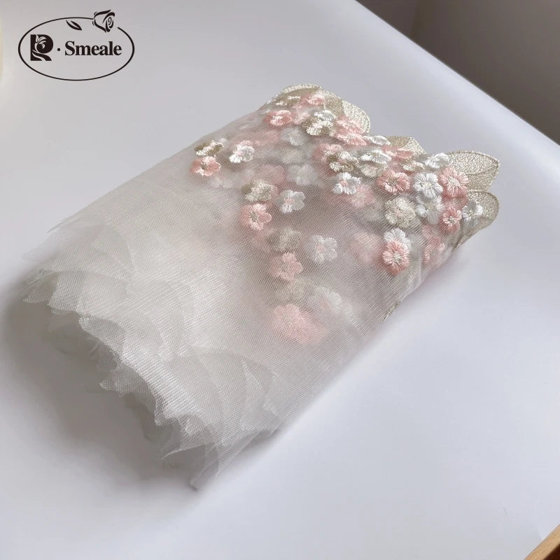 5Y-10Yard/Lot Handmade DIY Clothing Accessories Colorful Embroidery Lace Fabric Curtains Sofa Lace Trim 17cm RS202