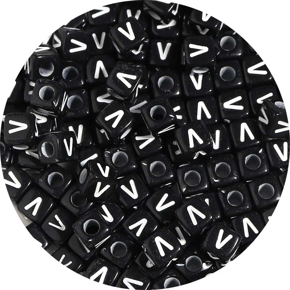 4.5/10mm Charm Square Black Letter Acrylic Beads Cube Loose Spacer Alphabet Beads For Jewelry Making Diy Handmade Supplies