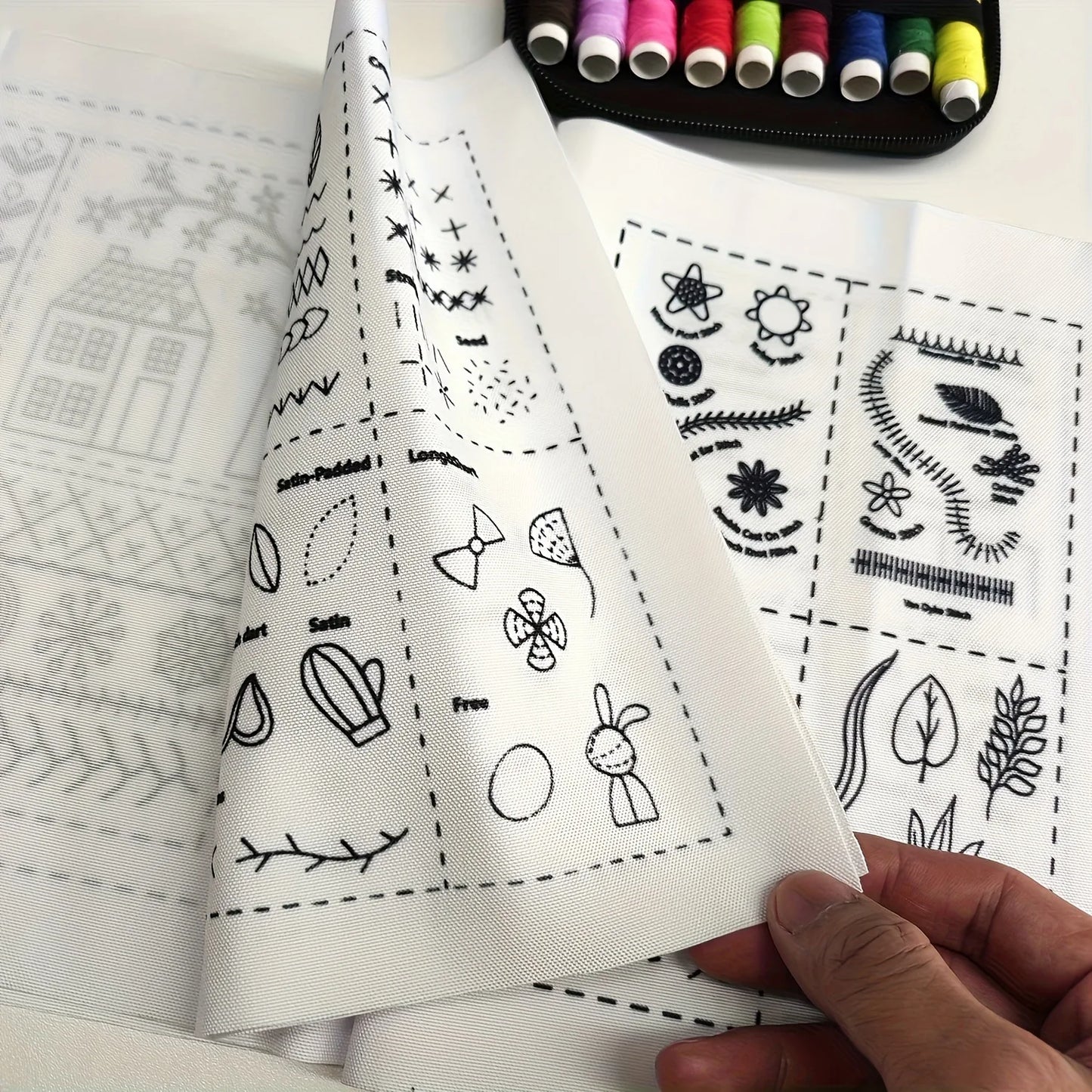 DIY Embroidery Stitch Book - Hand Sewing Guide for Beginners, Cross Stitch Patterns, Needlework Tutorial with Sampler Templates