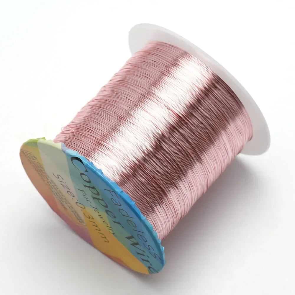 Solid Colorfast Copper Wire Tarnish-Resistant Beading Wire DIY Craft Jewelry Making Accessories 18 to 32 Gauge ( 32Ga/1969 ft )