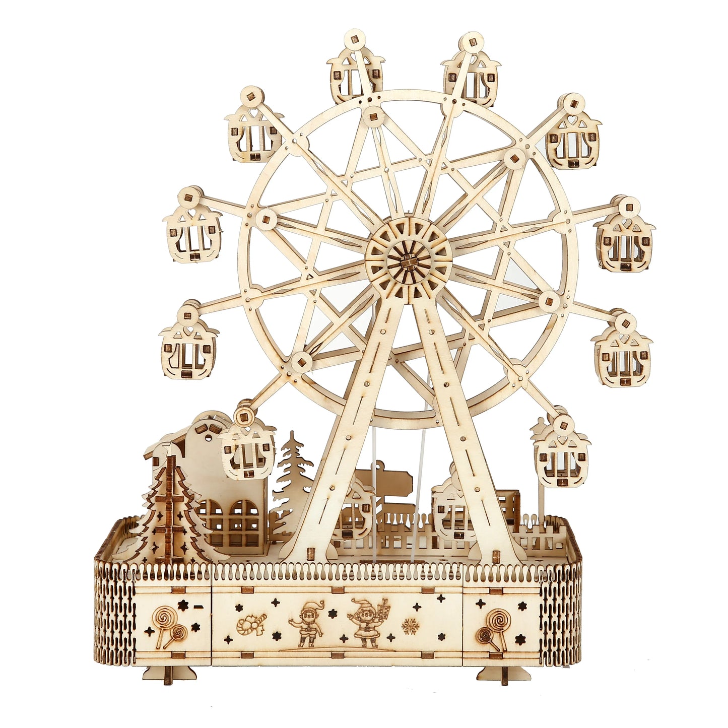 ferris wheel Model DIY 3D Wooden Puzzle Building Block Kits Assembly Toy Birthday Gift For Kids Adult Home Decor