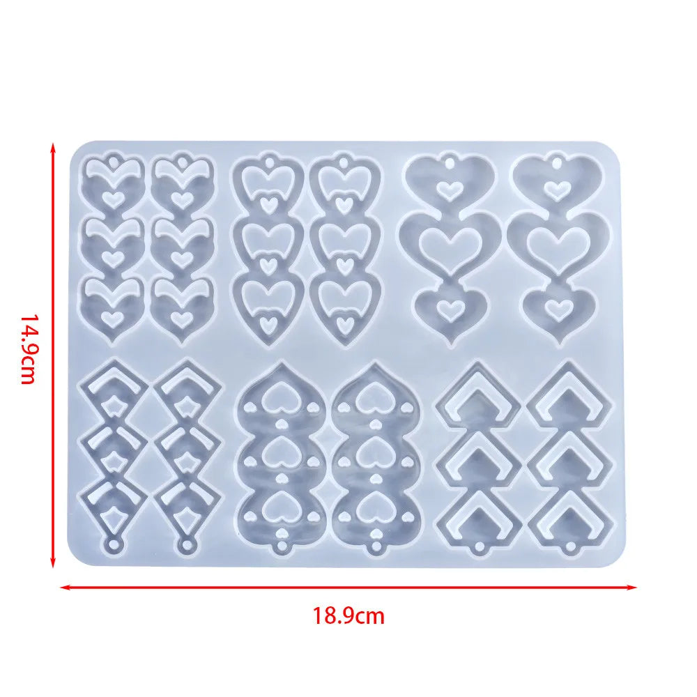 Earring Pendant Silicone Mold Epoxy Resin Jewelry Making Molds Heart Leaves Moon DIY Charms Pendant Mould Creative Jewelry Craft