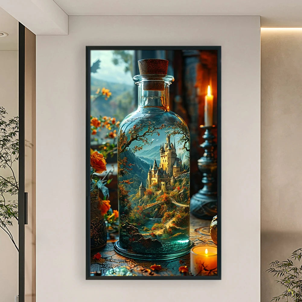 Castle Printed Cross Stitch Kit 40x75cm DIY 11CT Thread Art Needlework Decor