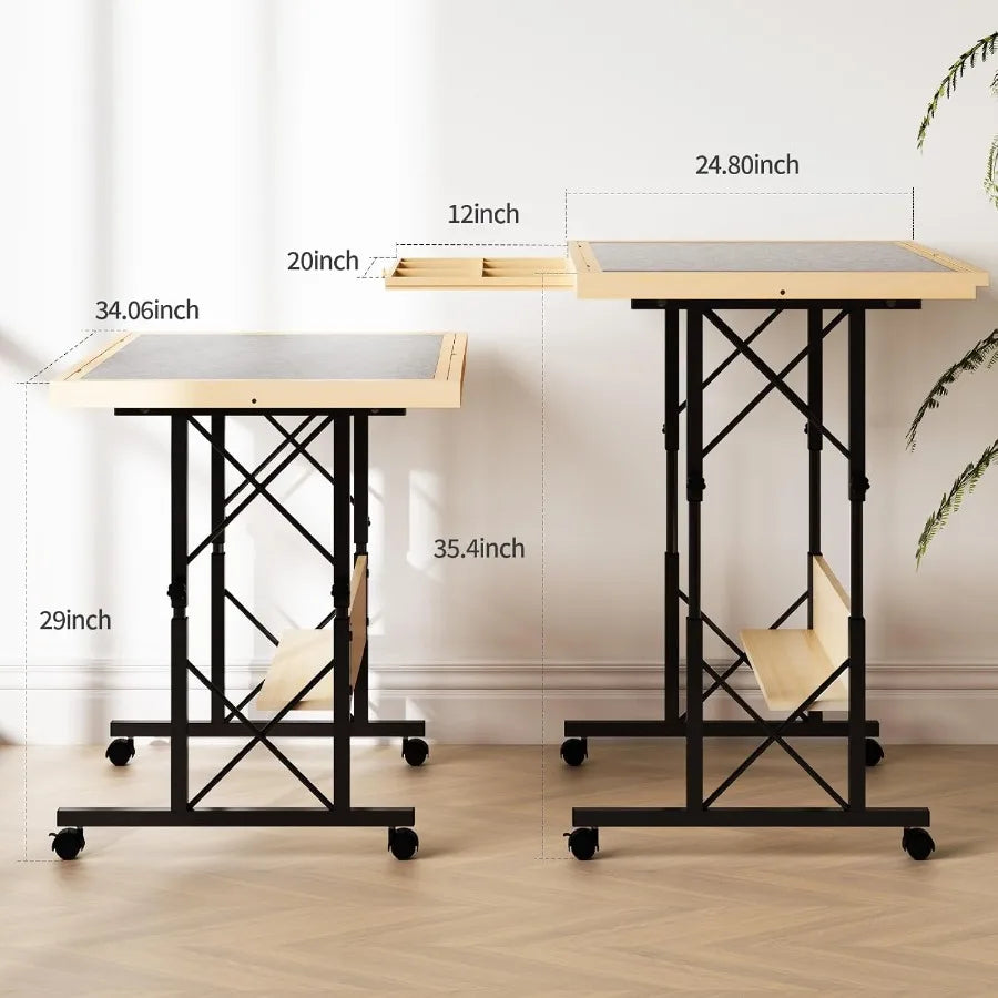 1500 Piece Jigsaw Puzzle Table with Legs for Adults 5TiltingAngle and Height Adjustable Table with Draws Wooden Puzzle Board wi