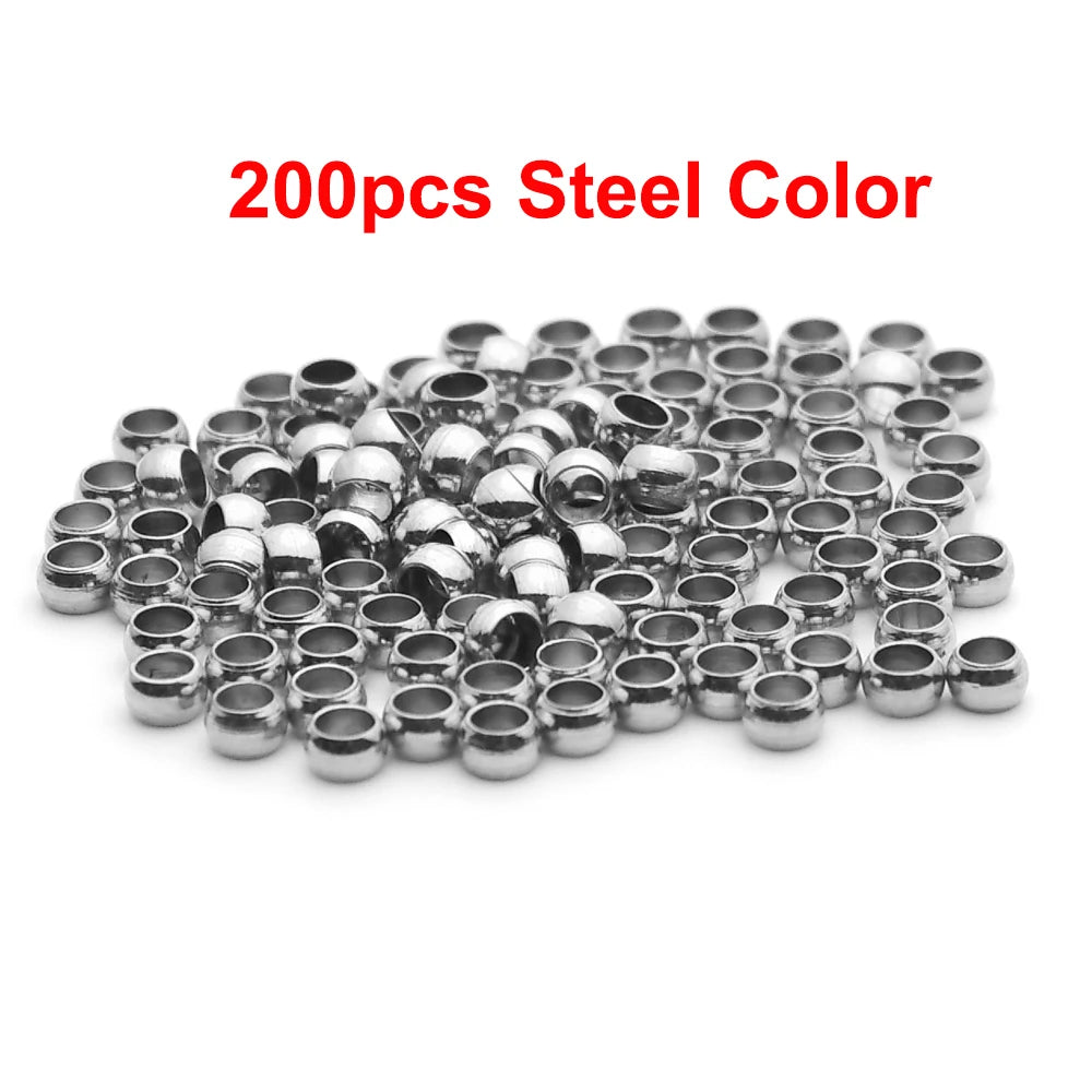 100-200Pcs 1.5 2 2.5 3mm Stainless Steel Ball Stopper Crimp End Beads Positioning Spacer Beads for DIY Jewelry Making Bracelets