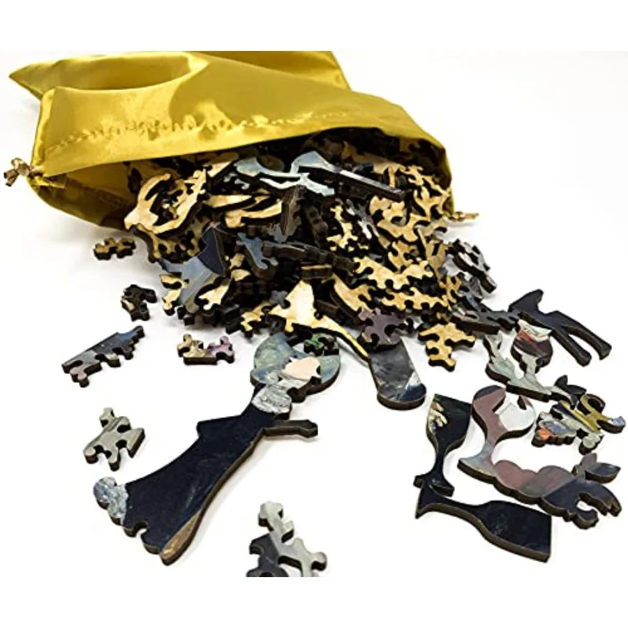 Wooden Jigsaw Puzzle A Bar at The Folies Bergere by Edouard Manet 427 Pieces. Made in USA by Nautilus Puzzles