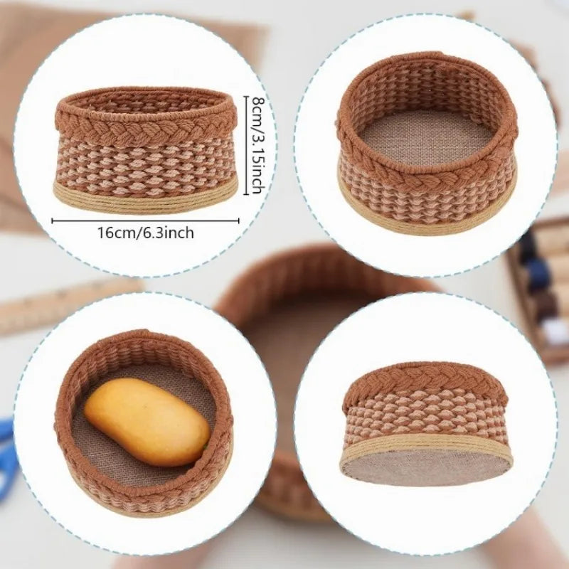 Macrame Basket Weaving Kit for Beginners, Complete Storage Basket Making Kit with Tutorial, DIY Craft Gift for Adults