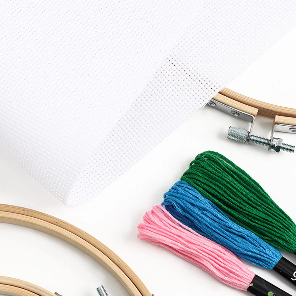 Embroidery Starter Kit Embroidery Hoop/Thread/Cloth Cross Stitch Tool Kit Beginner Practice Kit for Embroidery Supplies
