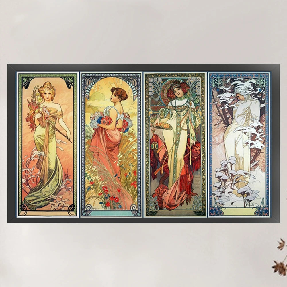 Goddess Cross Stitch Kit 90x50cm DIY 11CT Thread Art Needlework White Fabric