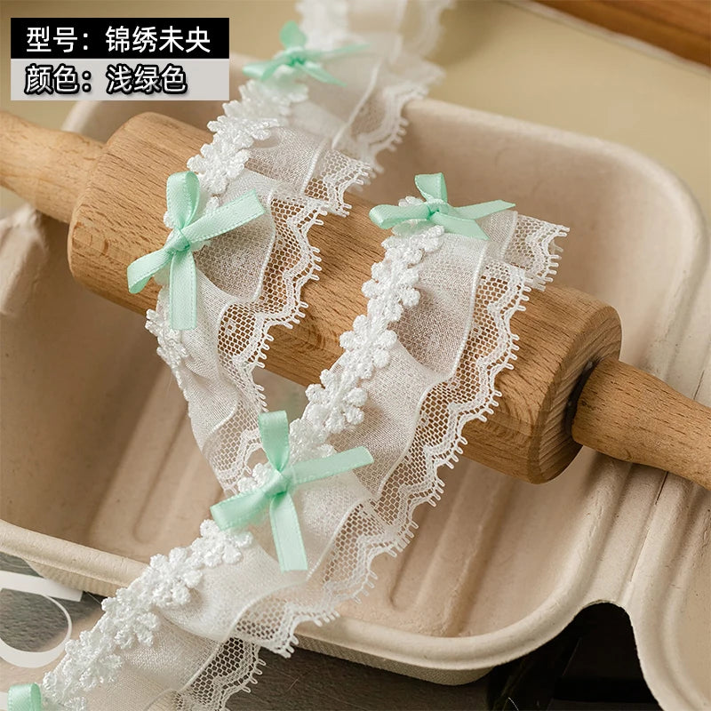 2Meters Bow Decorative Lace Trim Ribbons For Crafts Party Dress Sewing Diy Supplies Handmade Fabric Gift Wrapping Trimming Black