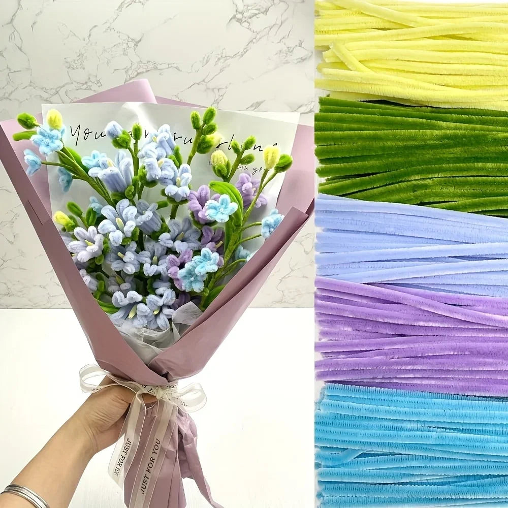 500/600 Pieces Pipe Cleaners Chenille Stems 12 Inch Craft Supplies Bulk for DIY Art and Craft Projects Creative Gift