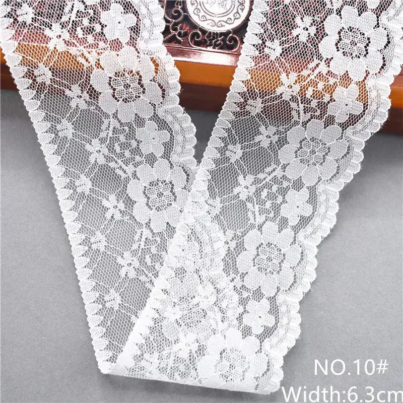 Best Selling 10yards 38kinds Color  White Lace Ribbon Woven Band French African Lace Wedding Fabric DIY Clothing/gift Wrapping