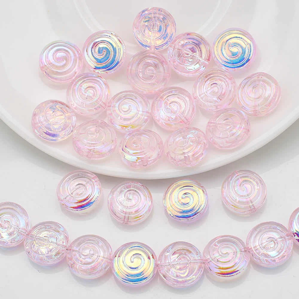 30Pcs 12mm Crystal Glass Round Loose Beads Screw thread Shape for Jewelry DIY Making Bracelet Earring Necklace Garment Decor