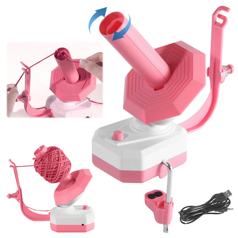 Yarn Winder Electric Yarn Ball Winder USB Plug In Automatic Yarn Spinner Cake Dispenser Electric Spooler for Crochet Lovers