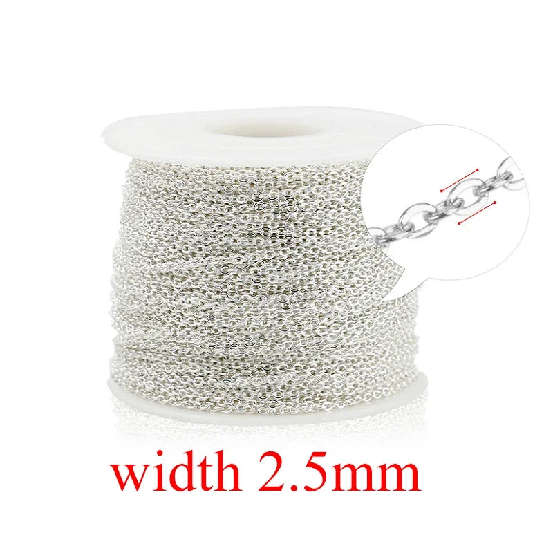 2m Stainless Steel Chain for Jewelry Making Supplies Cable Rose Gold Silver Chains Necklace for Diy Jewelry Findings Wholesale