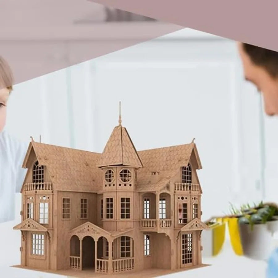 Fantasy Mansion – Easy-to-Assemble – Fun & Educational Original 3D Puzzle Wooden Doll House