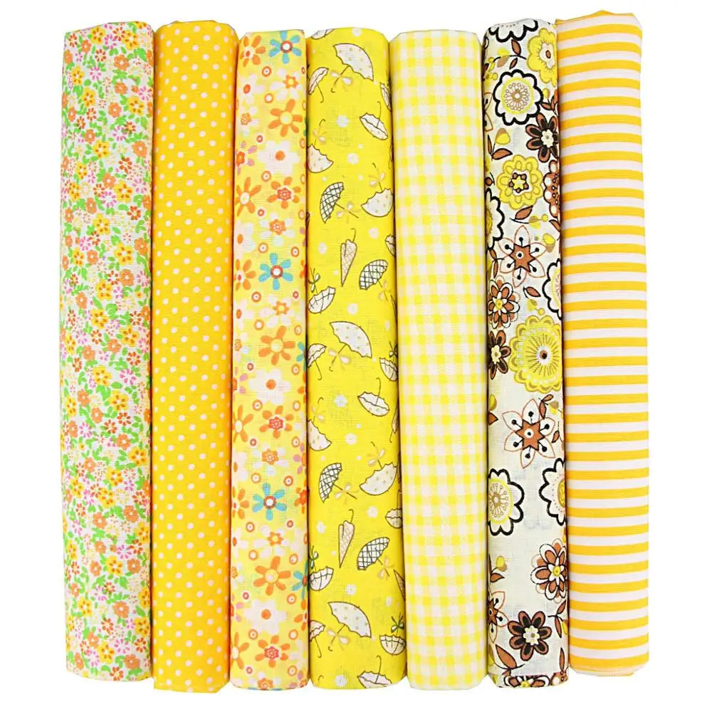 7PCS 25 x 25cm/50 x 50cm Squares Cotton Craft Fabric Cloths for DIY Bundle Patchwork Quilting Sewing Scrapbooking Artcraft