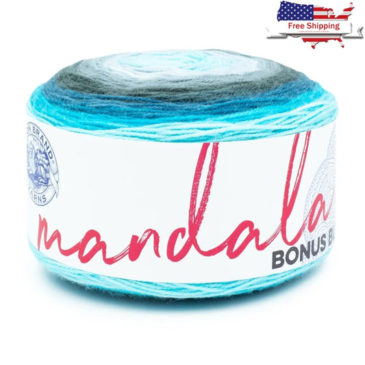 Mandala Bonus Bundle Acrylic Yarn 300g 1181yd Light Weight Crochet Knitting Projects Gradual Color Change Crafting Supplies