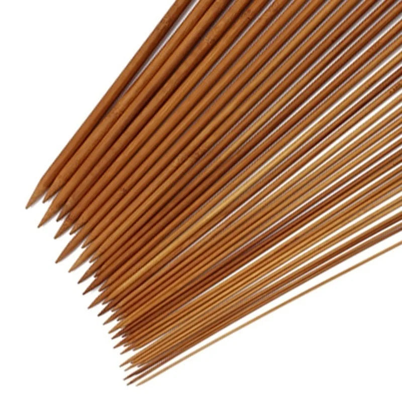 36PCS 18th Sweater Needle Carbonized Bamboo Crochet Single-pointed Knit with A Full Set of Beads