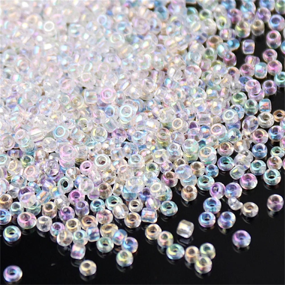 White Series Czech Glass Seedbeads Multi Size 1.5mm 2mm 3mm 4mm Round Spacer Beads For DIY Jewelry Making Garments Accessories