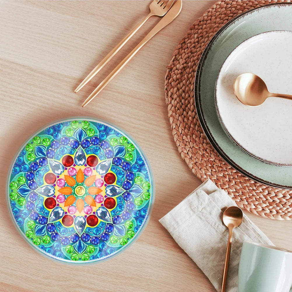 6PCS Diamond Painting Art Coaster Kit Mandala Acrylic Small Monster Washable with Holder for Adults Kids Beginner Gift Supplies