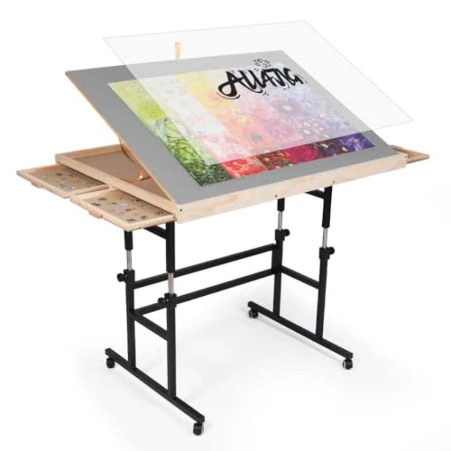 1500 Piece Jigsaw Puzzle Table with Legs25"x34"Adjustable Puzzle Tables for Adults 3TiltingAngle Portable Wooden Jigsaw Puzzle