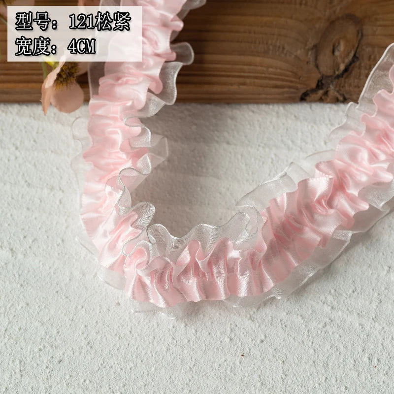 2meters Pink Lace Ribbons Trim For Party Dress Decor Fabric DIY Apparel Sewing Supplies Clothing Collar Cuff Needlework Crafts