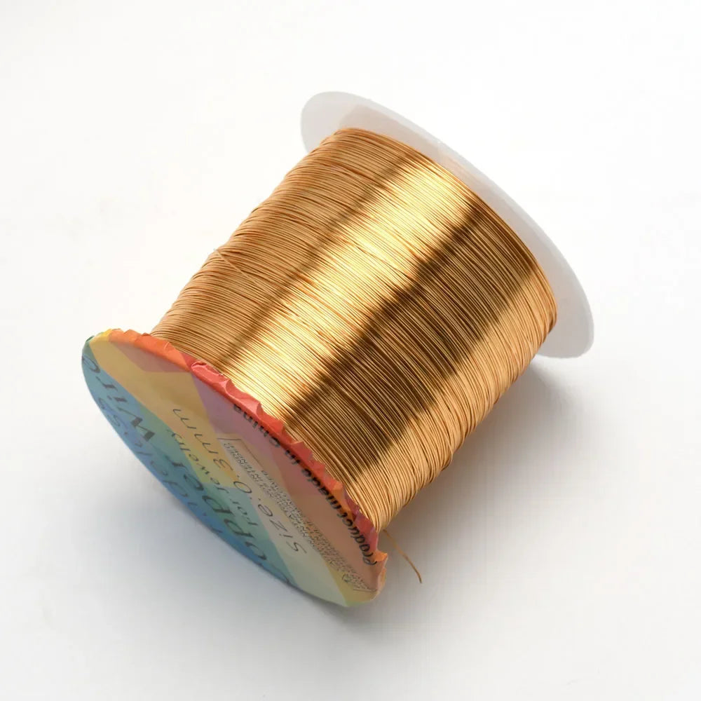 Solid Colorfast Copper Wire Tarnish-Resistant Beading Wire DIY Craft Jewelry Making Accessories 18 to 32 Gauge ( 32Ga/1969 ft )