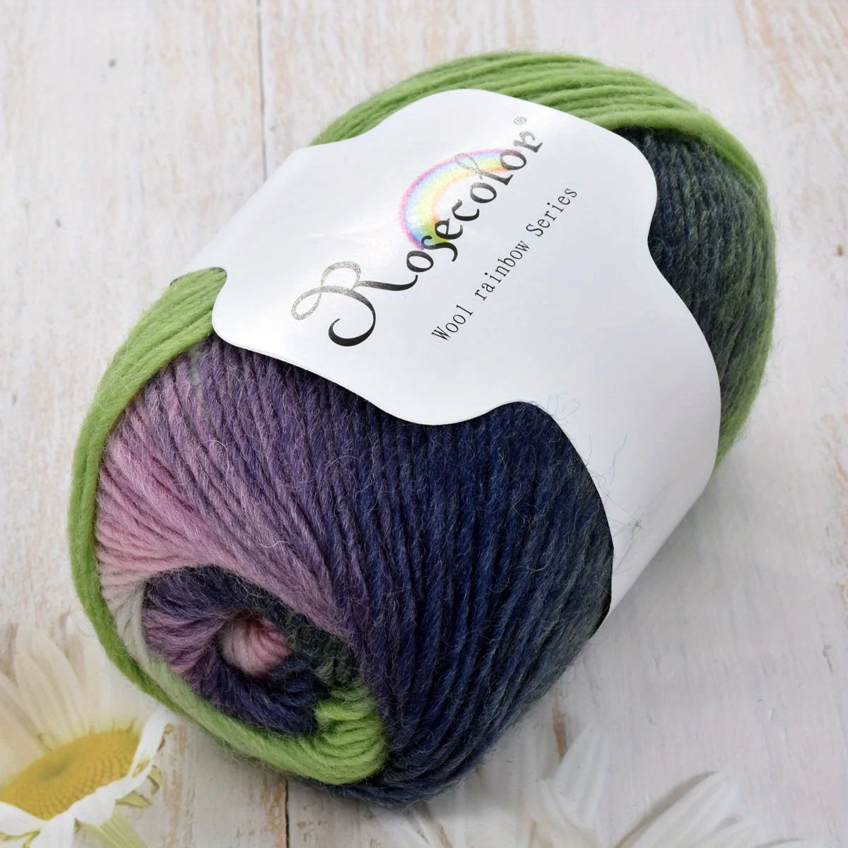 6pcs 100% Wool Yarn Rainbow Crochet Yarn Knitting Crocheting Scarf Hand-Woven Knitted Soft Cashmere Woolen Yarn for 1.76oz/pc