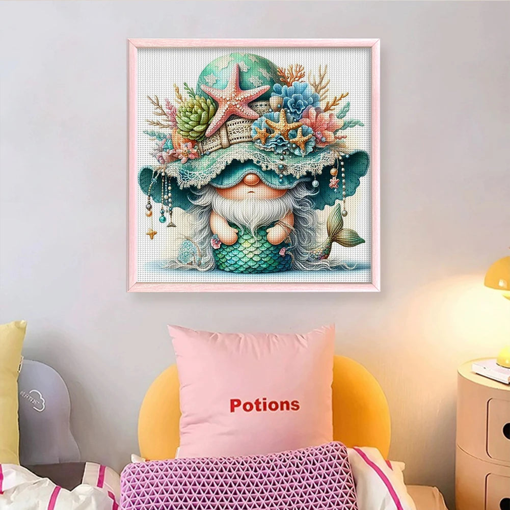 Full Embroidery cotton Thread 11CT Printed Gnome Cross Stitch Kit Art