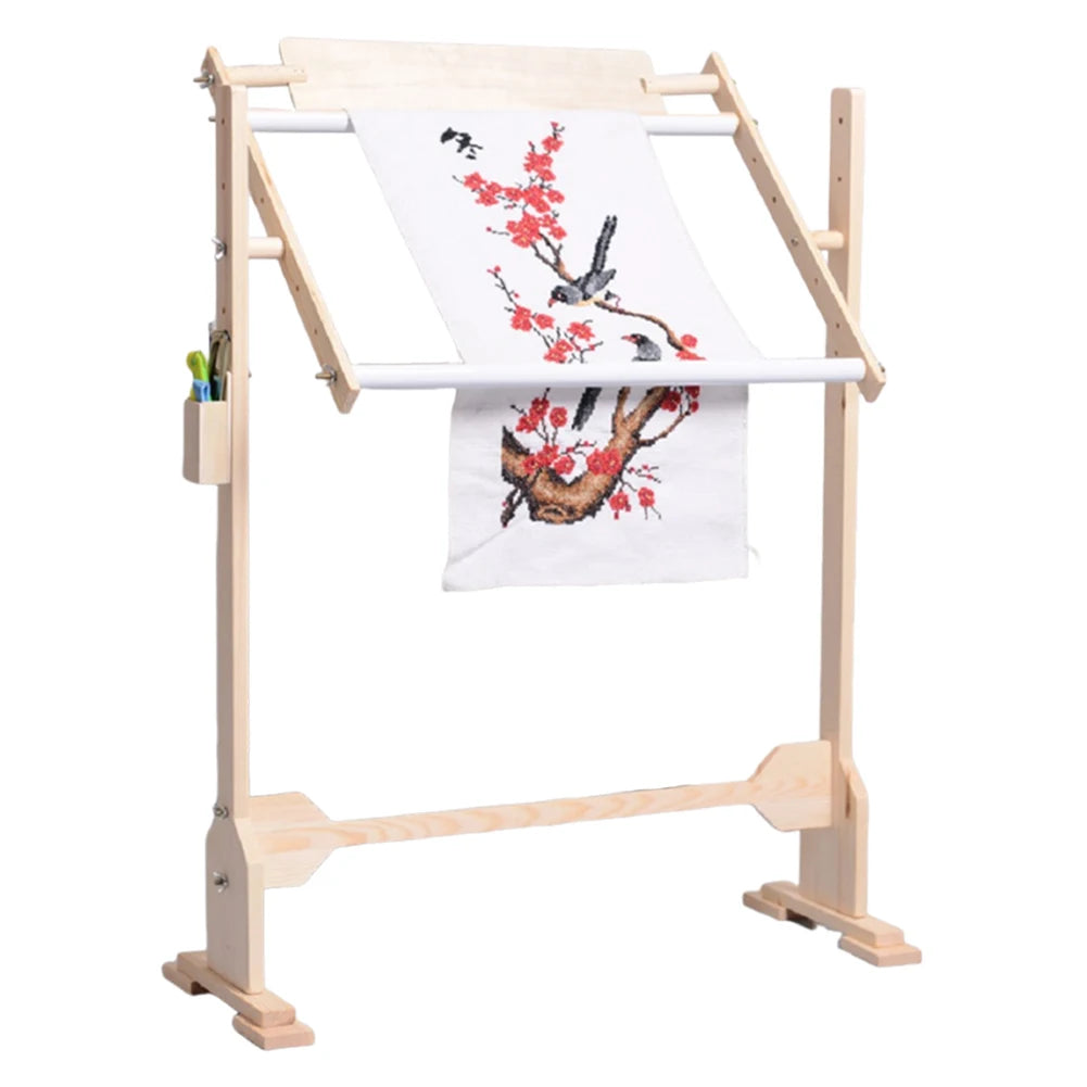 Adjustable Height Wooden Embroidery Rack Stand Cross Stitch Embroidery Frame Cross Stitch Stand for Stitching Sewing Craft