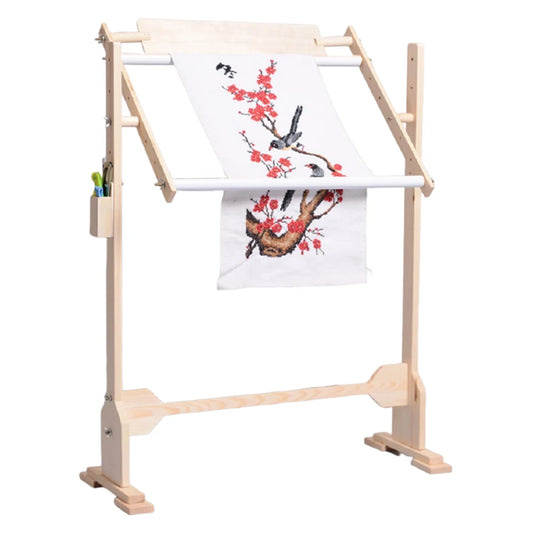 Adjustable Height Wooden Embroidery Rack Stand Cross Stitch Embroidery Frame Cross Stitch Stand for Stitching Sewing Craft