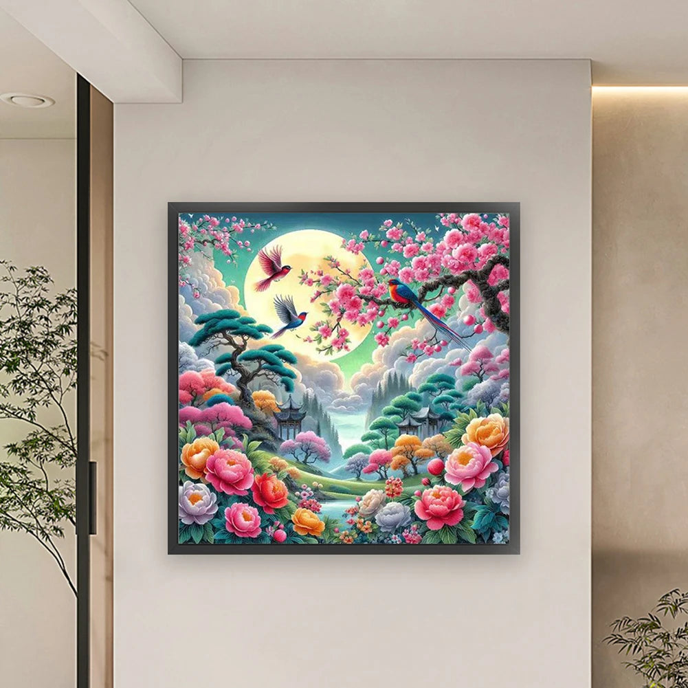 Full Embroidery cotton Thread 9CT Printed Spring Cross Stitch Kit 75x75cm