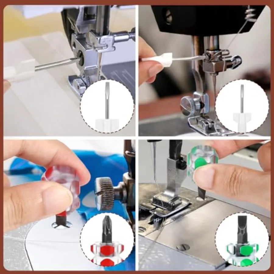 35 Pcs Sewing Machine Cleaning Kit with Silicone Dense Hair Cleaning Brush Tweezers 2-Headed Brush Screwdriver Seam Rippers for