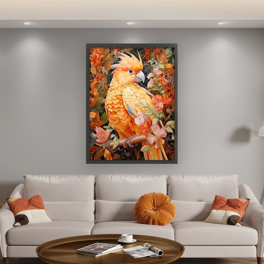 Full Embroidery Eco-cotton Thread 11CT Printed Parrot Cross Stitch Kit 50x65cm