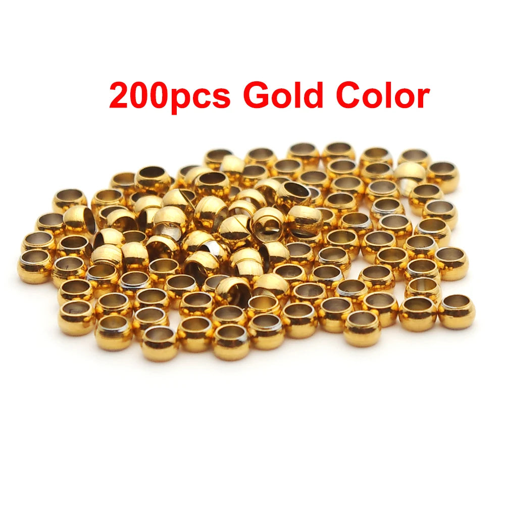 100-200Pcs 1.5 2 2.5 3mm Stainless Steel Ball Stopper Crimp End Beads Positioning Spacer Beads for DIY Jewelry Making Bracelets