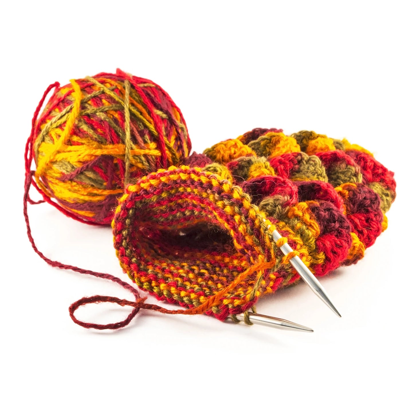 Cotton Blend Yarn, 5 Pack of 50g/1.76oz Soft Crochet Craft Yarns for Knitting and Crocheting Craft Projects, Blue-Yellow