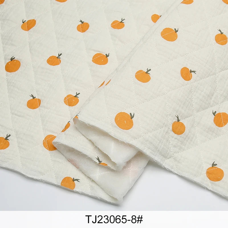 0.5m/2m Thicken Pure Cotton Double-layer Crepe Quilted Cotton Printed Fabric for Sewing Children's Clothing Blankets DIY Fabrics