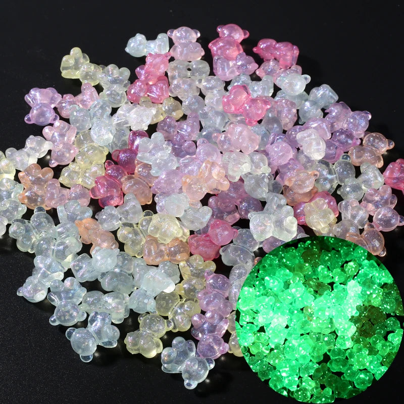 30Pcs Luminous Acrylic Beads 15mm Pentagram Loose Beads For Glow In The Dark Jewelry Making DIY Bracelet Necklace Earring