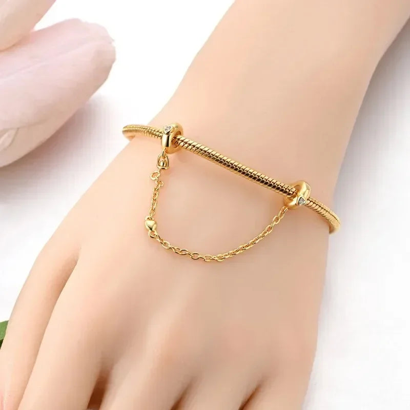 Cadena de Plata de Ley 925 con Bonito Cachorro – Abalorios de Circonio con Incrustaciones a la Moda para Mascotas