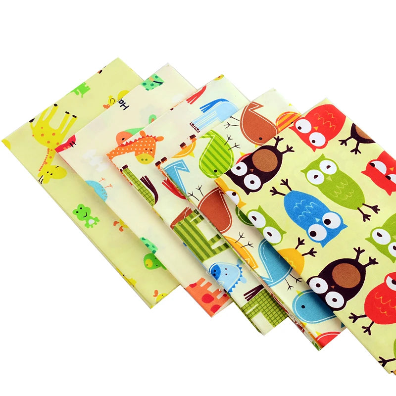 Teramila 5 PCS/Pack Cotton Fabirc Flower Printed Cloth For Hair Bows Sewing Quilt Doll Costume, Scrapbook Decoration Accessories