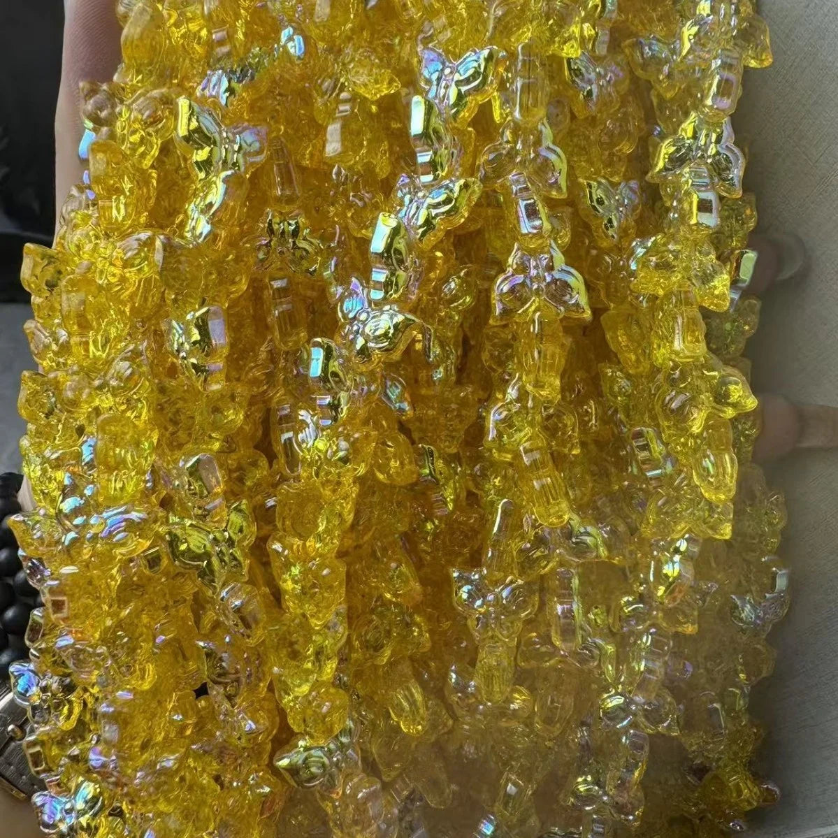 14MM Crystal Butterfly Beads Accessories for DIY Bracelet Necklace Earrings Hair Decorations Clothing Accessories