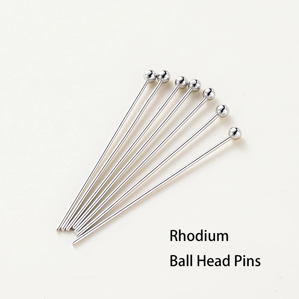 100pcs/lot 14K 18K Gold Plated 16-50mm Ball Head Pins DIY Jewelry Making Findings Brass Metal Flat Head Eye Head Pins Supplies