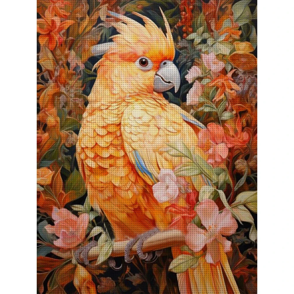 Full Embroidery Eco-cotton Thread 11CT Printed Parrot Cross Stitch Kit 50x65cm