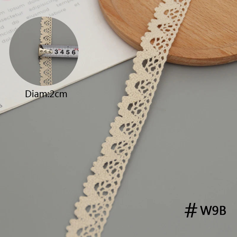 5 Meters Cotton Lace Trim Ribbon Beige Sewing Trim Lace Ribbon Crochet Lace Fabric DIY Wedding Party Craft Christmas Gift Decor