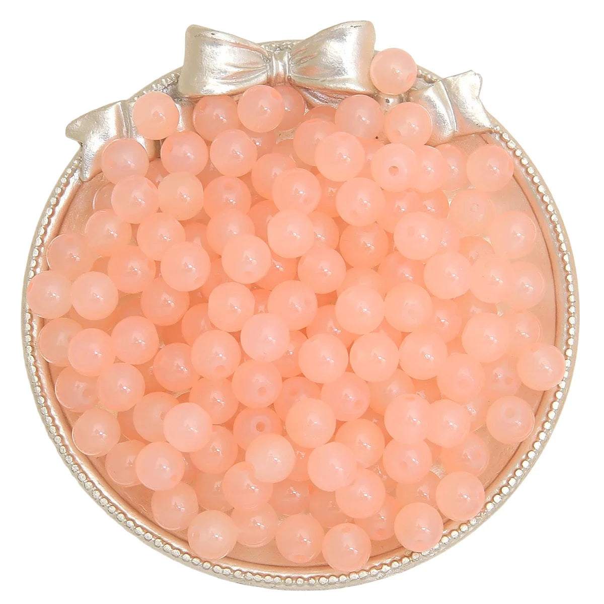 4/6/8/10mm Jelly Painted Glass Imitation Jade Round Beads - DIY Jewelry (Bracelet/Necklace) & Accessories 100/50/20pcs/Pack