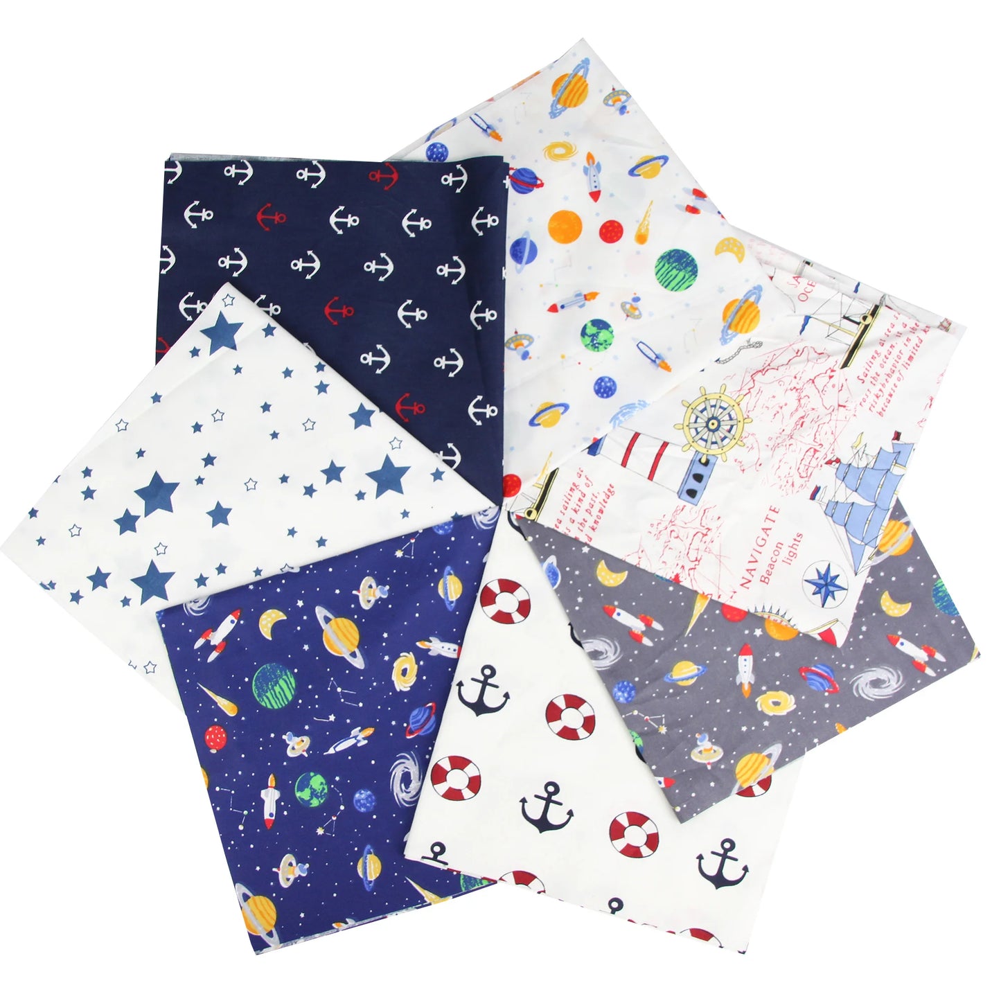 7PCS 25 x 25CM Squares Cotton Craft Fabric Cloths for DIY Bundle Patchwork Quilting Sewing Scrapbooking Artcraft