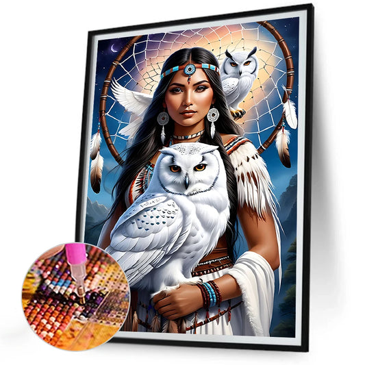 Girl 5D DIY Full Drill Round Diamond Painting Kit for Home Wall Room Decor